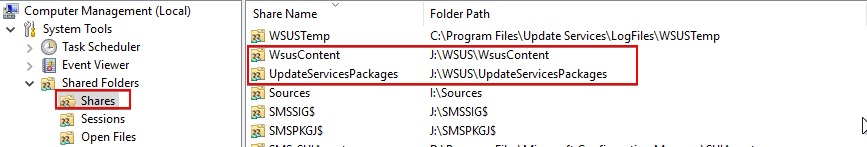 createdirectory failed verify WSUS Shares Exist