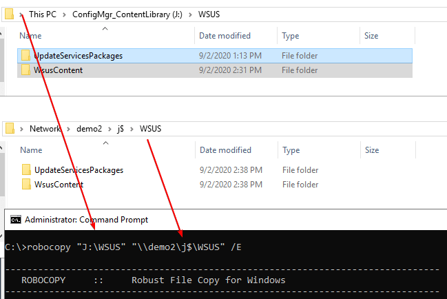 Copy WSUS Content Folder to Offline WSUS