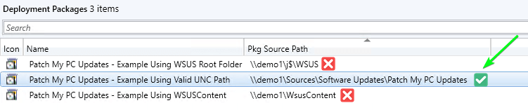 Deployment Package using valid path