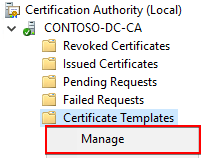 Manage Certificate Templates AD CS WSUS Code-Signing