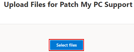 Select files to upload for support team