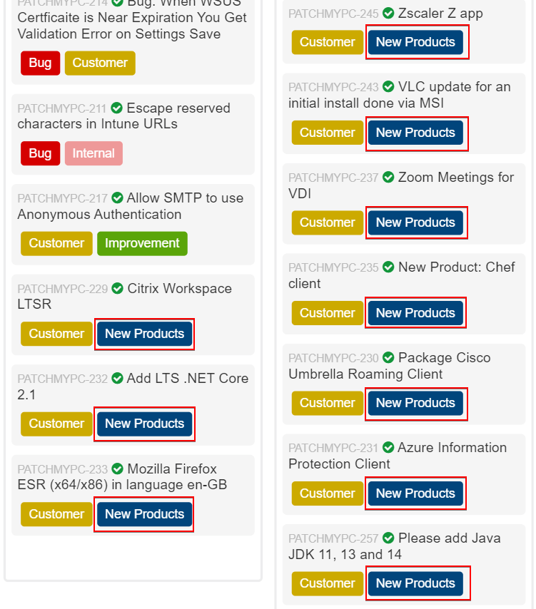 New Products Shipped in Public Roadmap Patch My PC