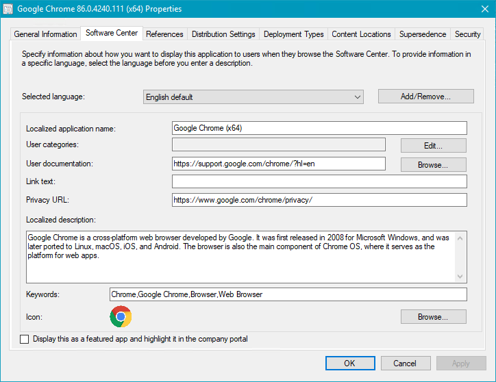 Software Center Application Tab for SCCM App