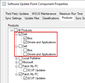 Duplicate Dell Company Category in ConfigMgr Products SUP