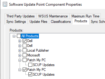 Enable Patch My PC Category in SUP Products