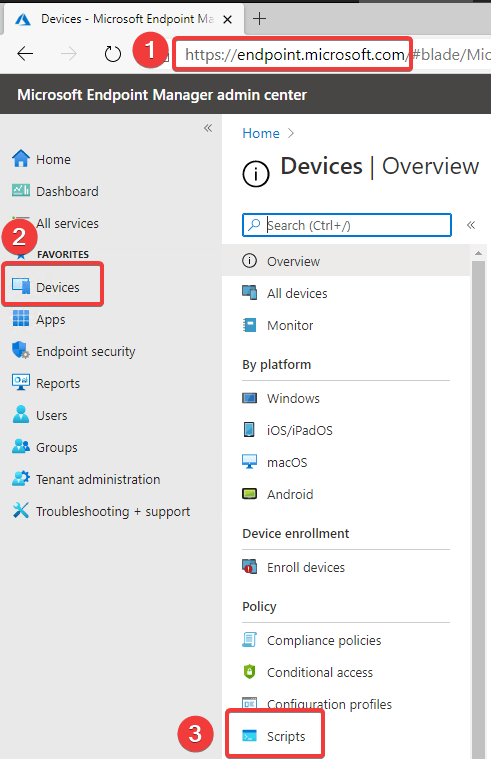 Intune \ Devices \ Scripts