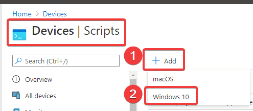 Add Script - Windows 10