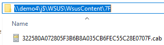 WSUS Update CAB File in WSUSContent Folder