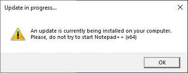 Update in progress user notification