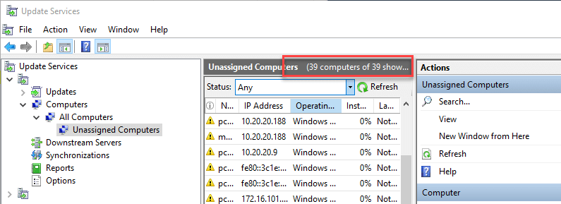 Personal Lab Subscription device count exceeded in WSUS console