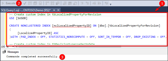 Create SQL Indexes for SUSDB for WSUS Performance