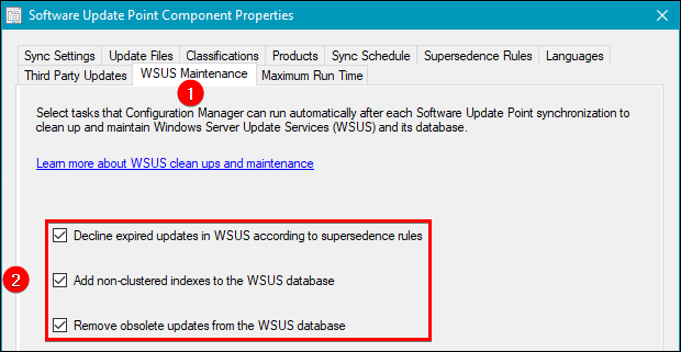 Decline expired updates in WSUS according to supersedence rules and Add non-clustered indexes to the WSUS database and Add non-clustered indexes to the WSUS database