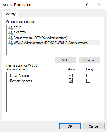 dcomconf access permissions configuration