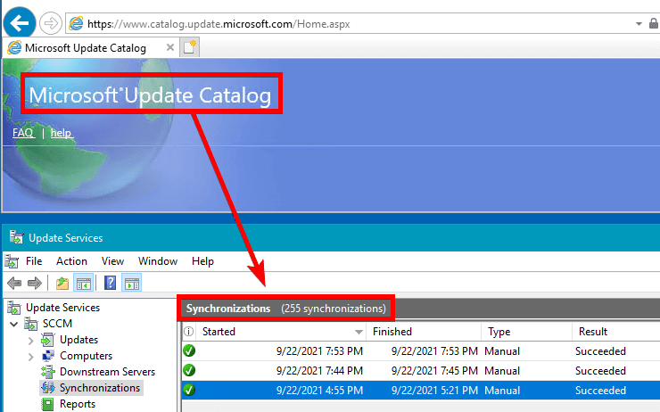 WSUS Sync From the Windows Update Catalog From the Internet