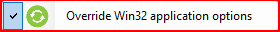 Override Win32 application options