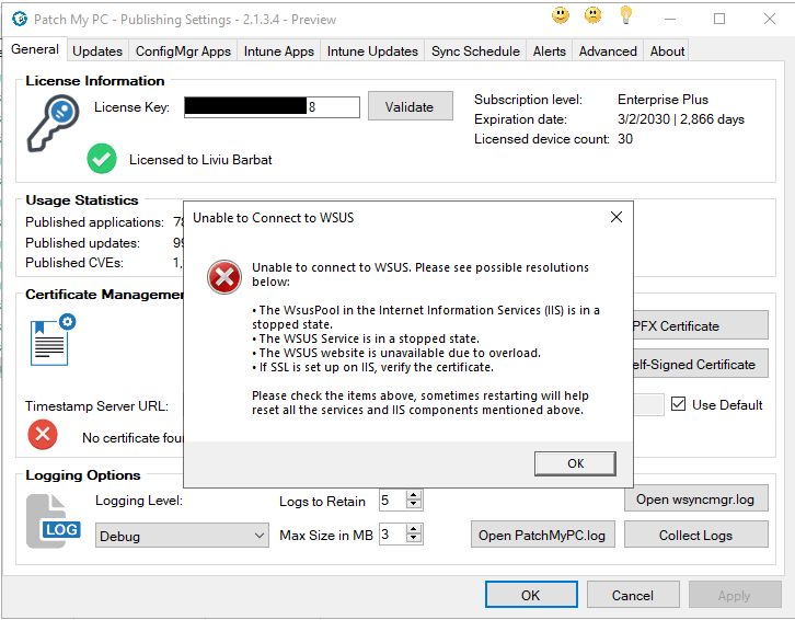 Patch My PC – Unable To Connect To WSUS - Patch My PC