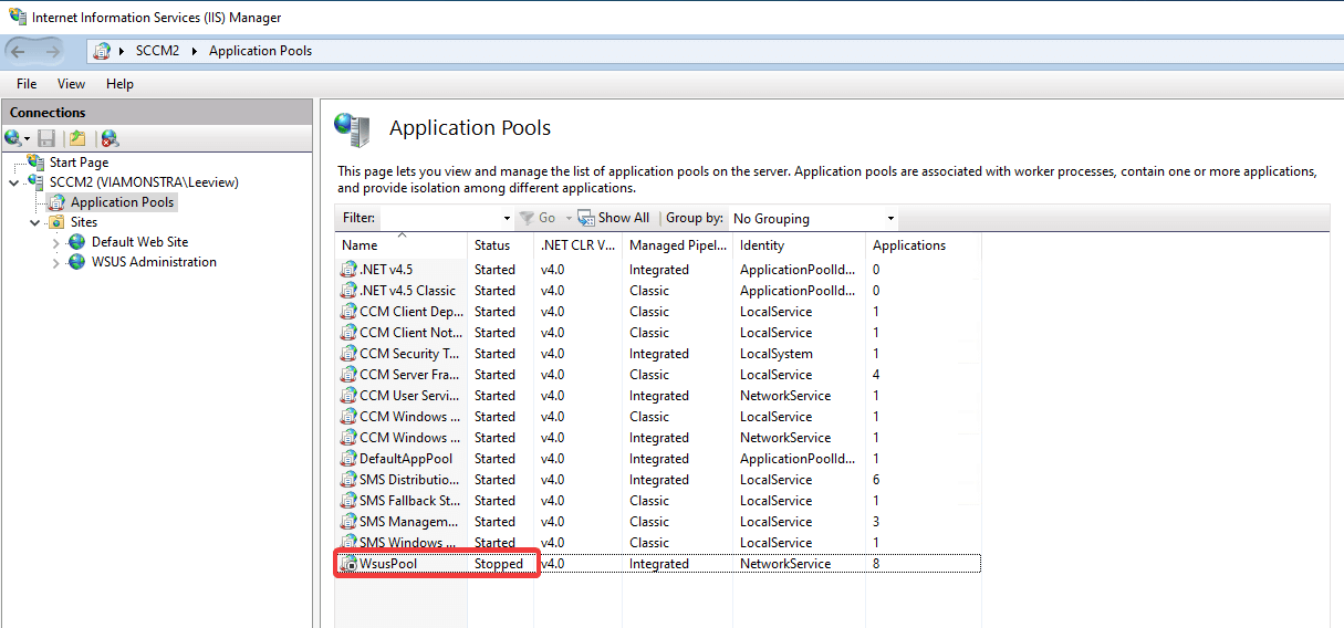 View current status of all services