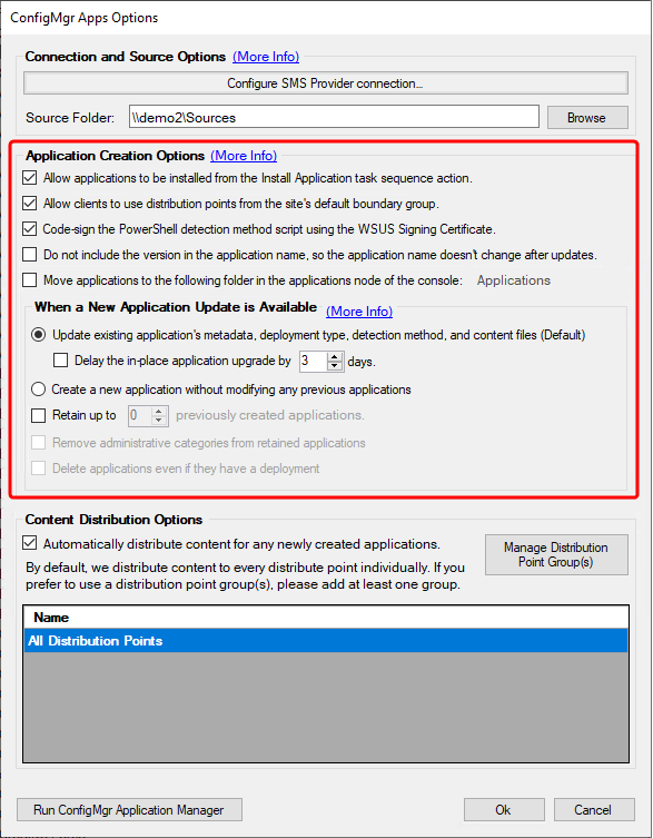 More Configuration Options