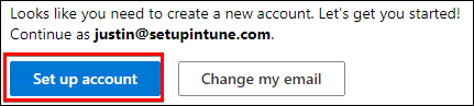 Intune Set up account