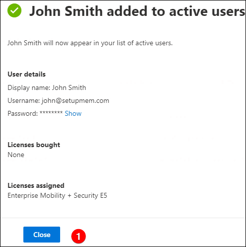 user added to active users in microsoft admin center
