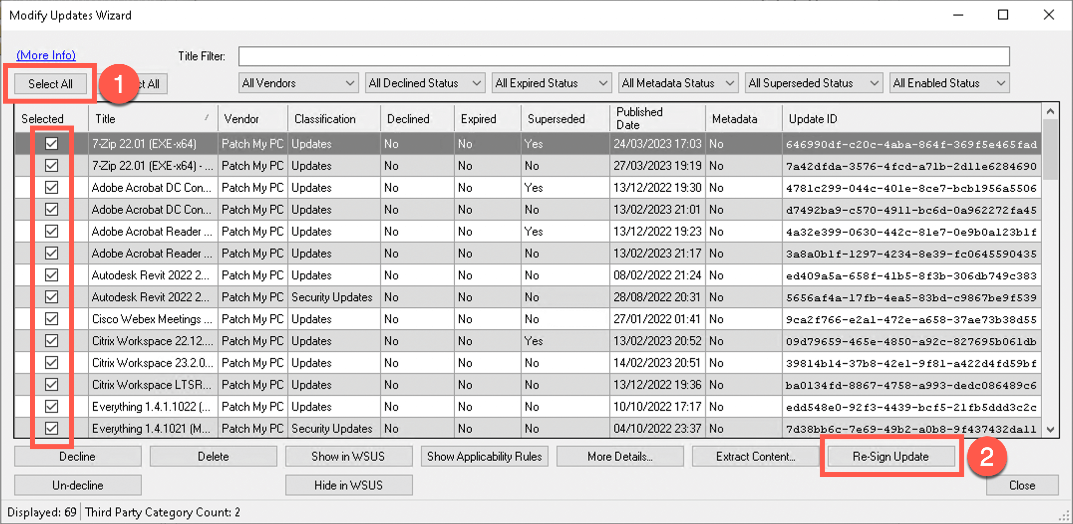 Re-sign all third party updates