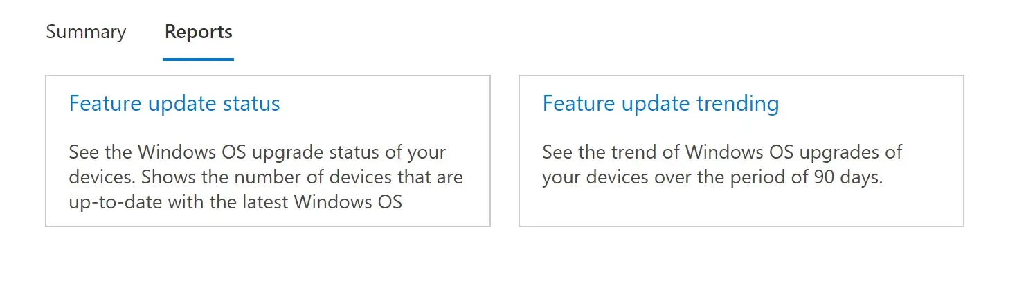 Windows Feature Updates detailed reporting. 