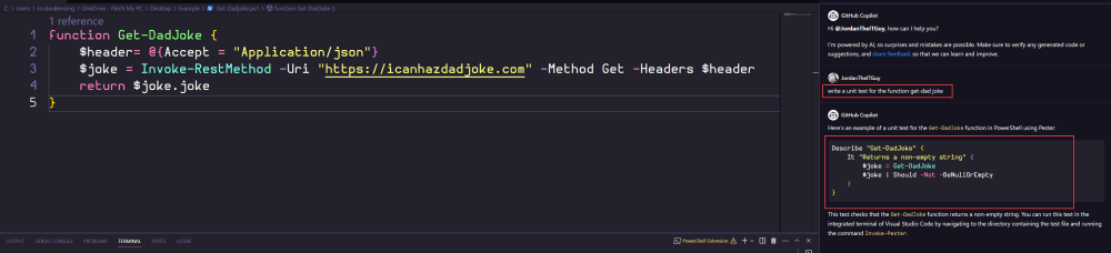 Example of unit test creation