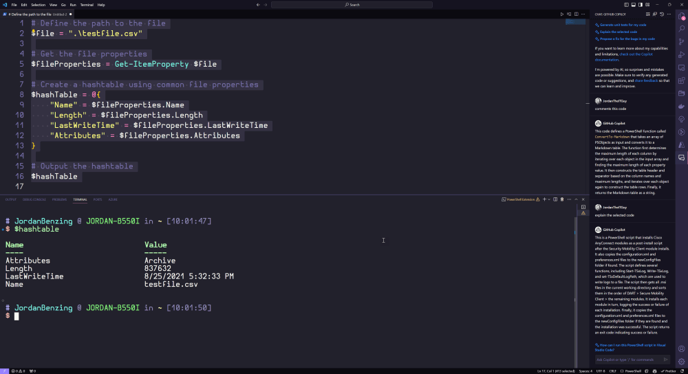 Hash table value example