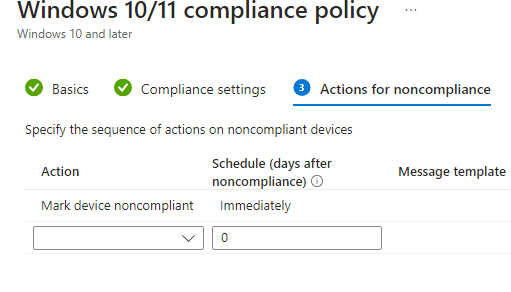 Specify the actions for non-compliance