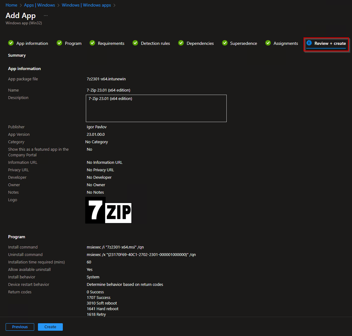 Intune: Win32 App Review & Create