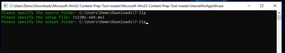 Windows: Running Intune Content Prep Tool