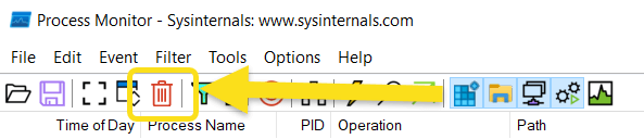 procmon clear button