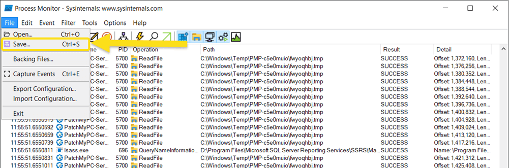 procmon save