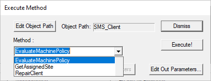 Select EvaluateMachinePolicy and click Execute!