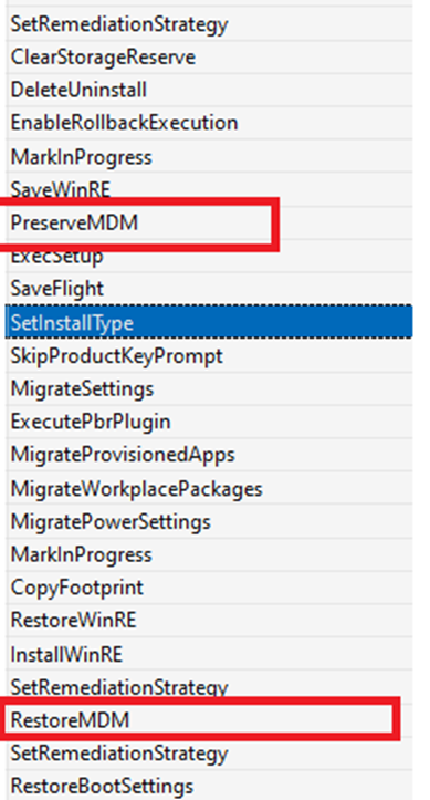 the autopilot reset flow showing us the preserve and restore mdm steps