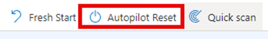 Autopilot reset option in the Intune Portal