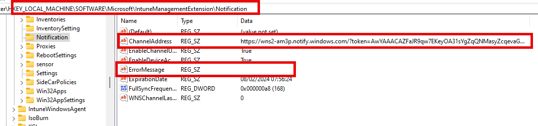 Intunemanagementextension notification