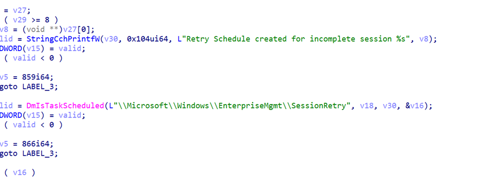 once the dns error occurs and the backoff feature kicks off, the retry schedule created for incomplete session will be created inside the enterprisemgt\sessionretry key