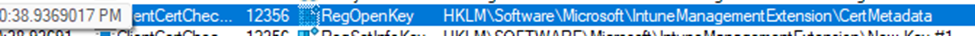 a new registry location showed up on the intunemanagementextension registry called certmetadata
