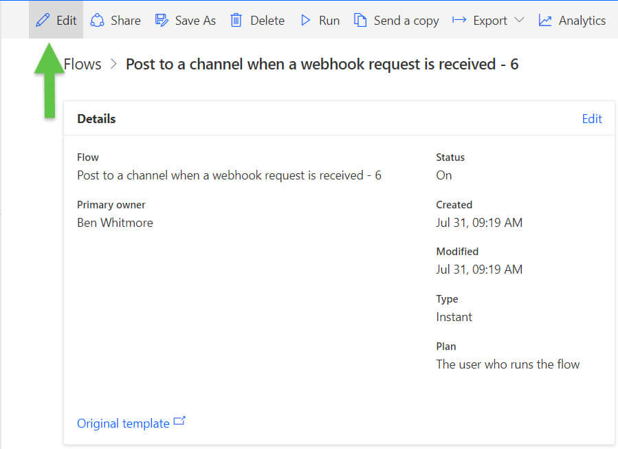 Edit the flow