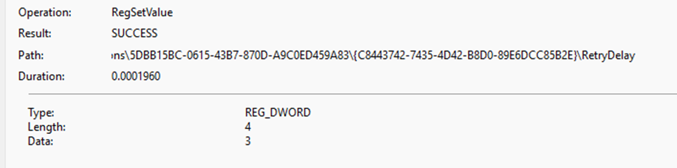 we will notice the retrydelay key been set reflecting the delay calculated for the next retry.