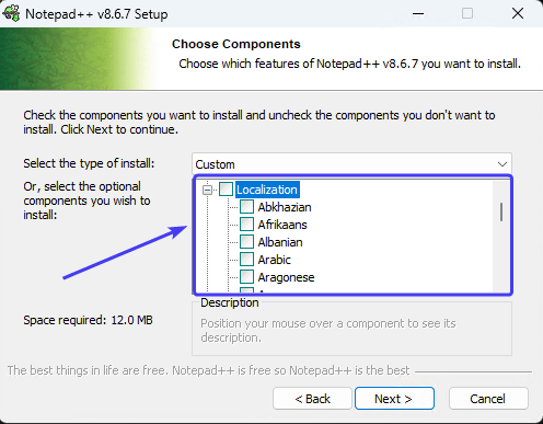 Notepad++ components