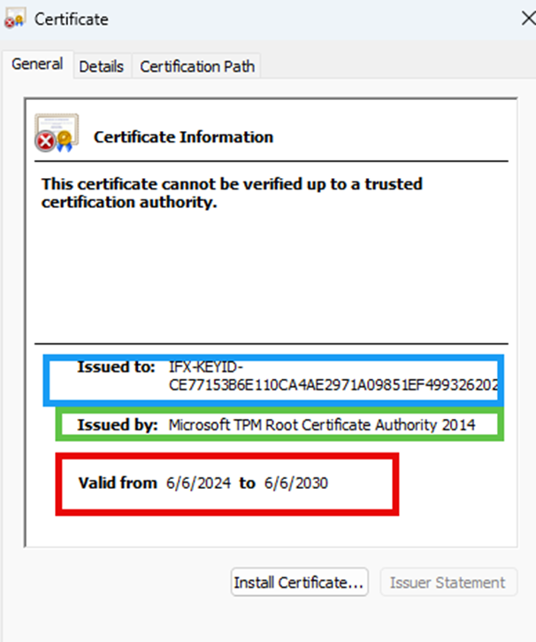 After downloading the CA 035 certificate we will spot it is valid from 6/6/2024