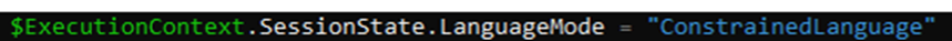 Constrained Languange Mode was configured System-wide