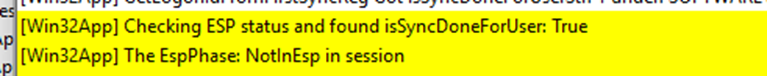 After deleting the sidecar csp registry keys and rebooting the device, the IME was no longer stuck in the ESP