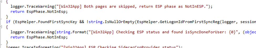 a snippet from the IME code that show how it tries to get the logon if from the fist sync reigstry key to determine if the sync is done for the user