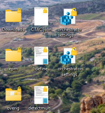 all files are showing a yellow padlock