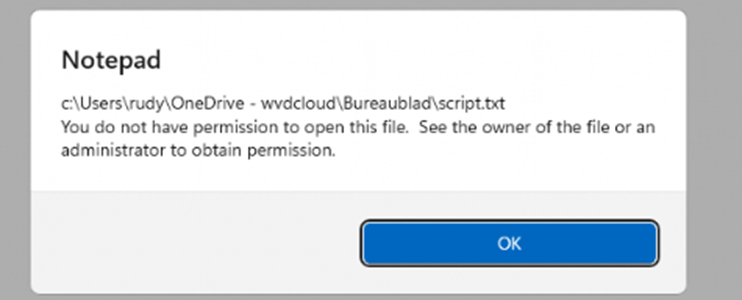 access denied when opening a personal data encrypted document as an additional local administrator