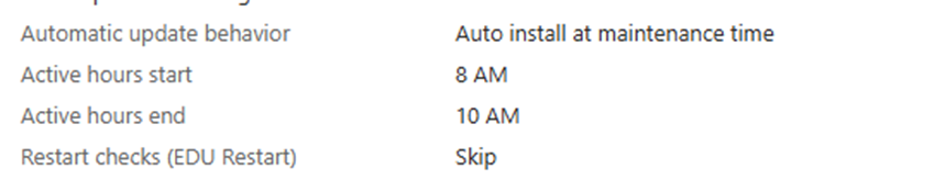 configuring active hours will prevent the feature update during that timeframe