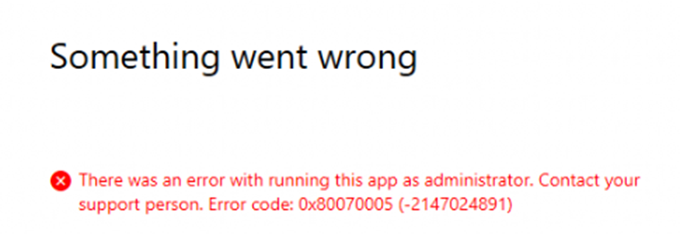 EPM  error code 0x80070005 (-2147024891)